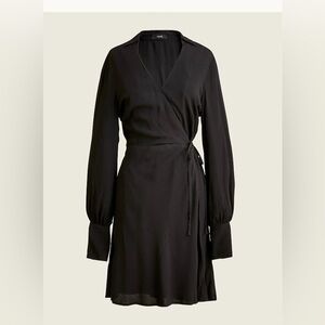 NEW J. Crew Drapey Wrap Dress in Black Style #BD409 Size 24‎ Career Event LBD